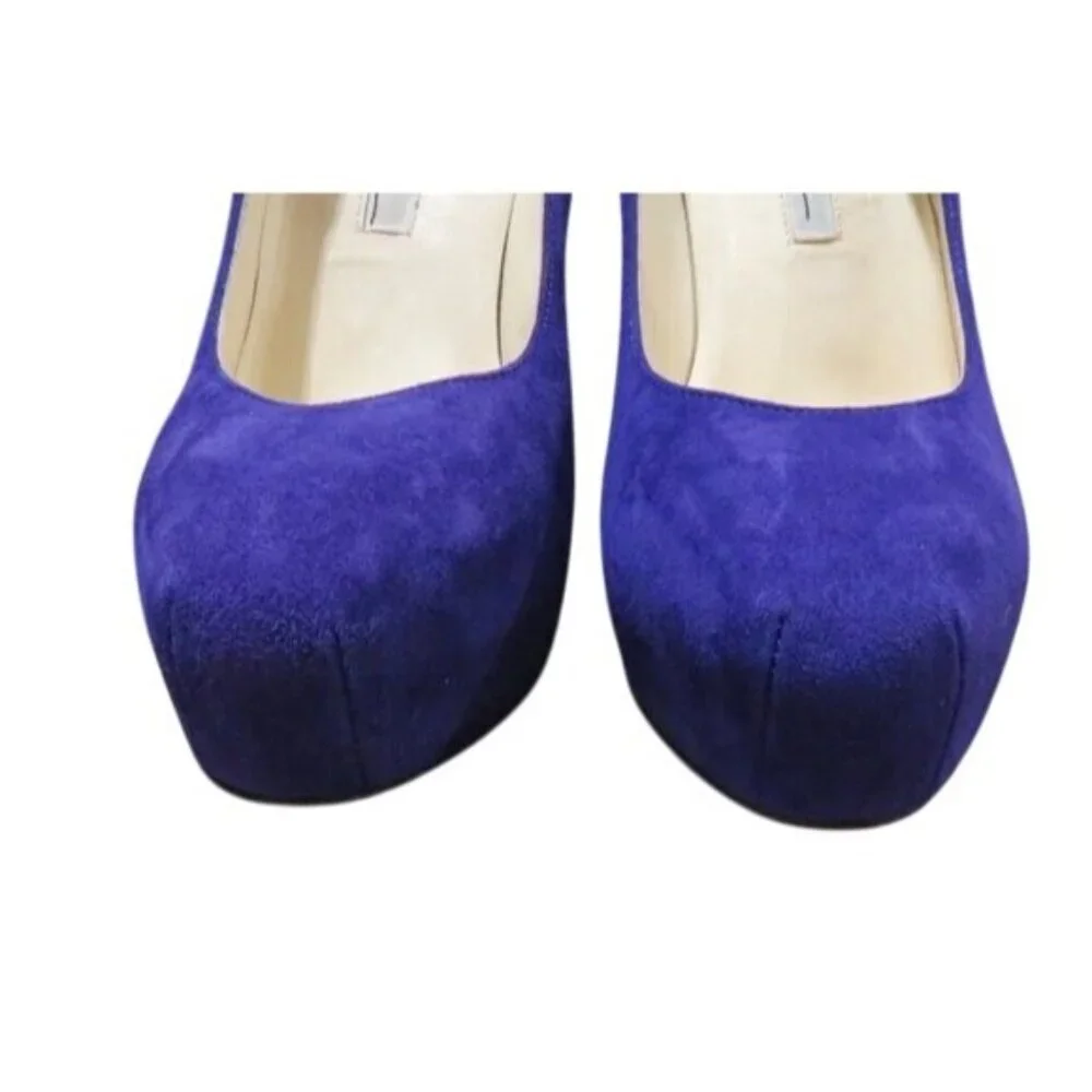 BRIAN ATWOOD B Savita Purple Suede Leather Platform Pumps Heels Stilettos sz 7
